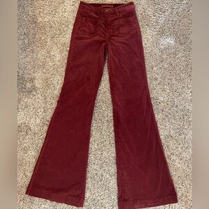 JBrand high rise flares. Merlot corduroy. Womens size 25.